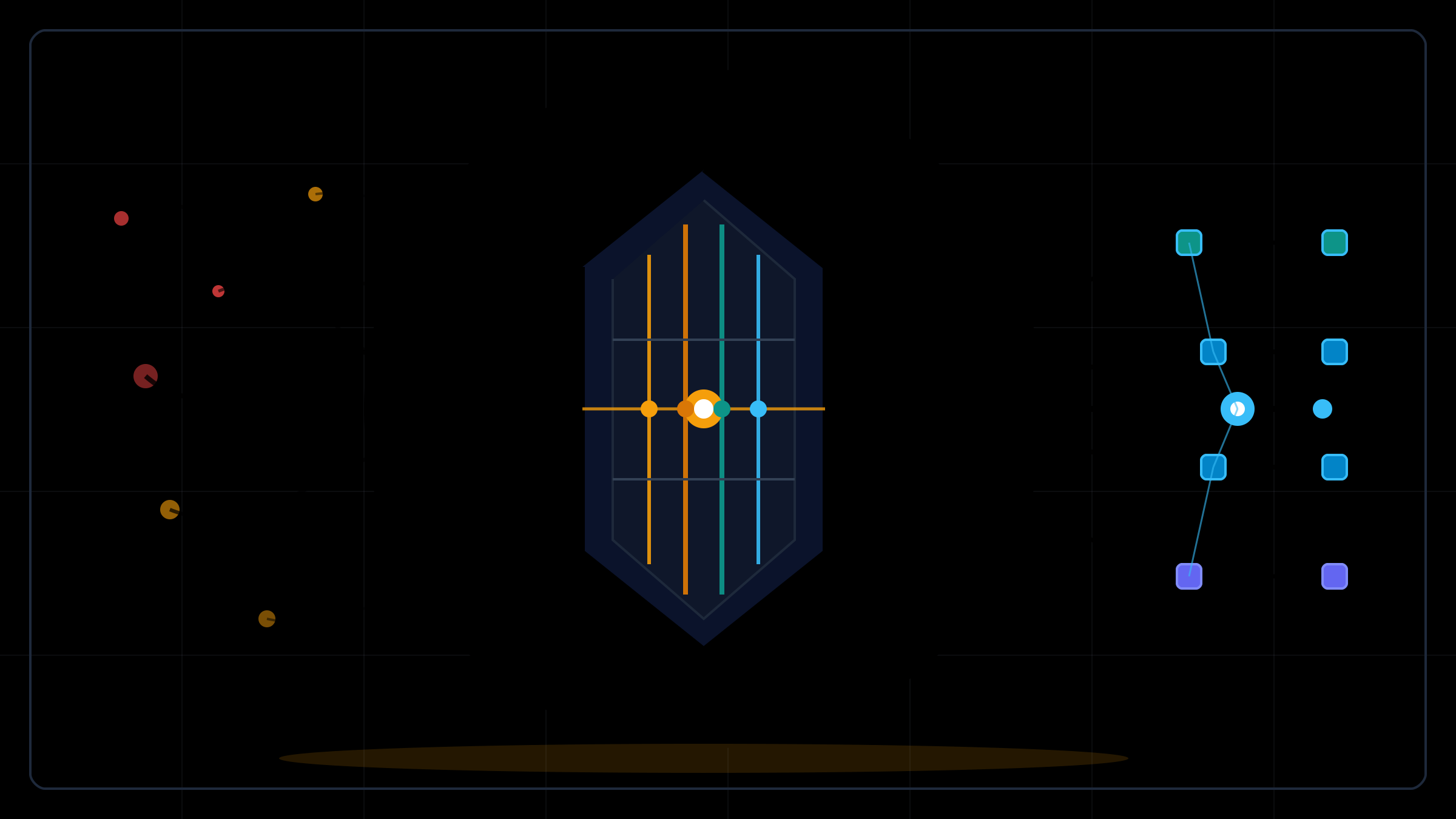 Illustrazione concettuale della Shadow AI e governance aziendale nelle PMI: confronto tra divieti e politiche abilitanti per la gestione sicura dell'AI.